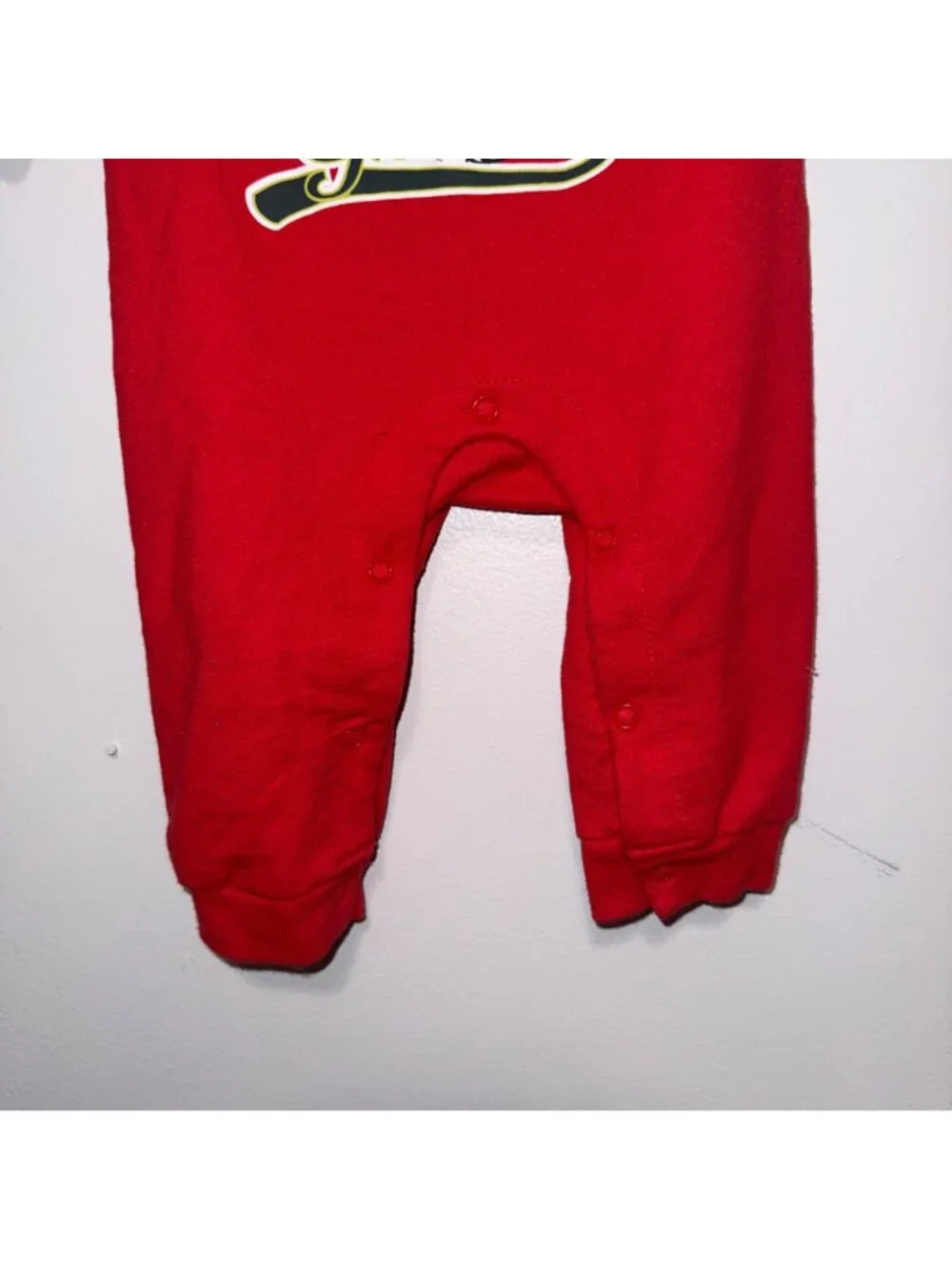 Dr. Seuss Baby Grinch Red Long Sleeve Holiday Romper 3-6 Months